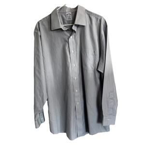 Brooks Brothers Men Dress Shirt Sz 17 1/2-34 Blue/Gray American Supima Cotton